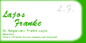 lajos franke business card